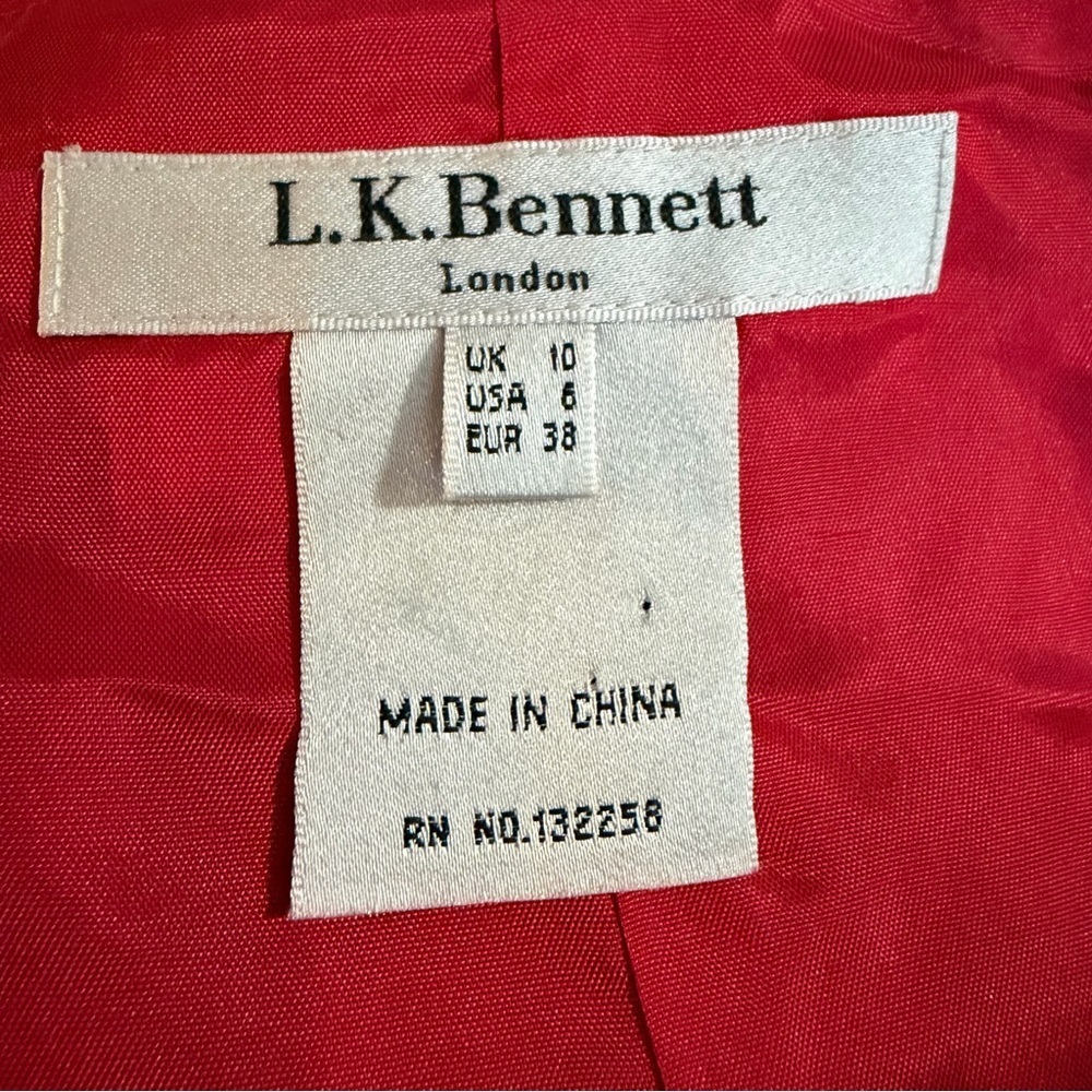 L.K. Bennett Red and Black Dress Size 6 - 41483 - Picture 8 of 11